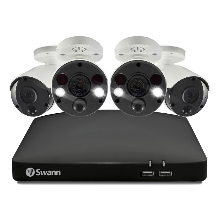 Refurbished Swann 4 Camera 4K Ultra HD Spotlight NVR CCTV System with 2TB HDD