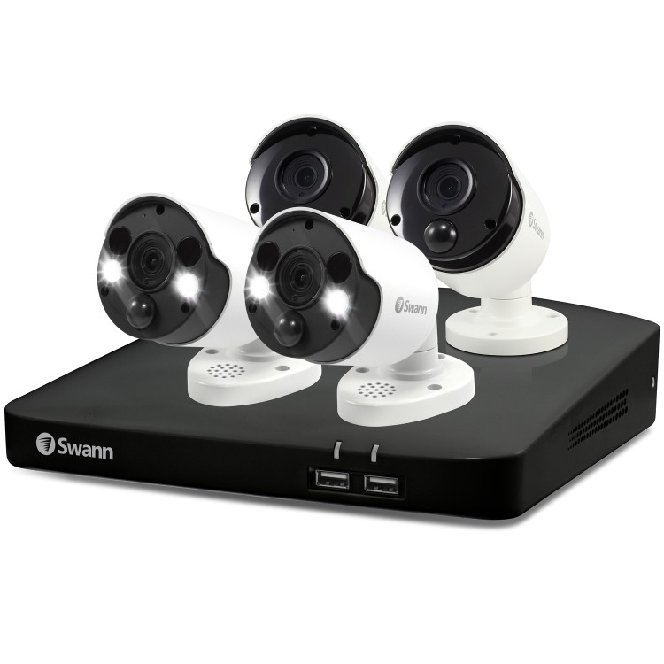 Refurbished Swann 4 Camera 4K Ultra HD Spotlight NVR CCTV System with 2TB HDD