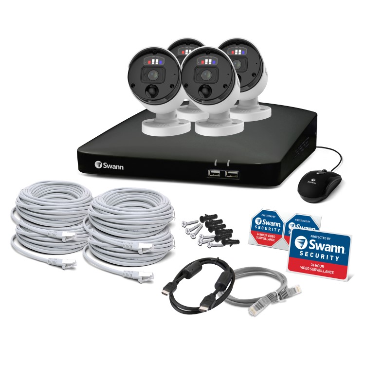 Swann 4 Camera 12MP Mega HD NVR CCTV System with 2TB HDD