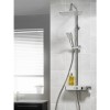 Triton Chrome Push Button Thermostatic Mixer Bar Shower with Square Overhead &amp; Hand Shower