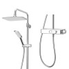 Triton Chrome Push Button Thermostatic Mixer Bar Shower with Square Overhead &amp; Hand Shower