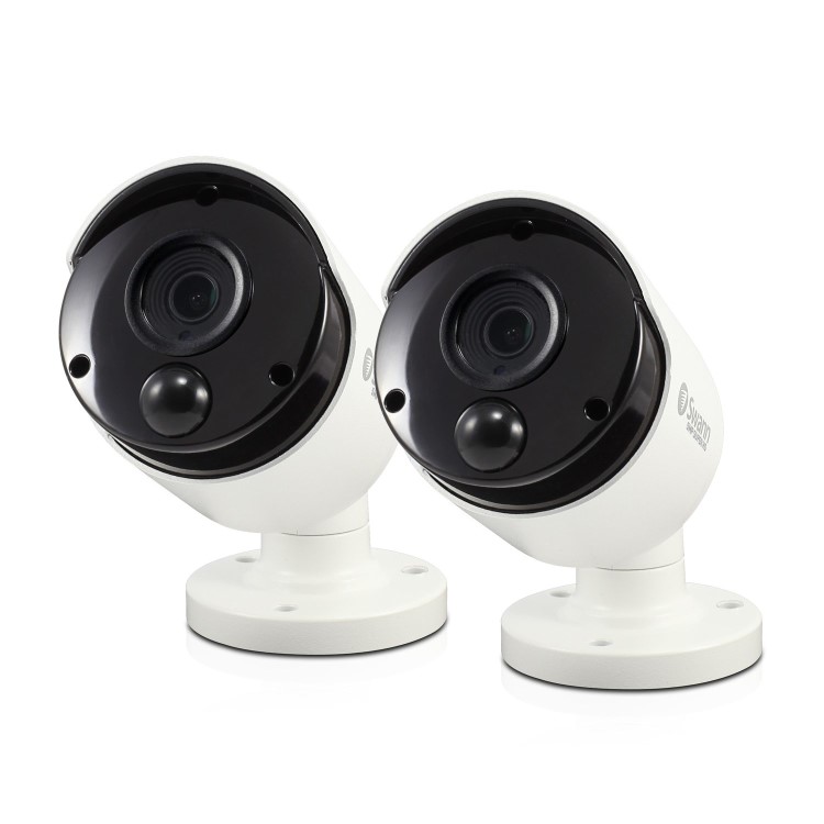 Swann Thermal Sensing 3MP Super HD PIR Bullet Cameras with 30m Night Vision - 2 pack