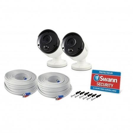 Swann Thermal Sensing 3MP Super HD PIR Bullet Cameras with 30m Night Vision - 2 pack