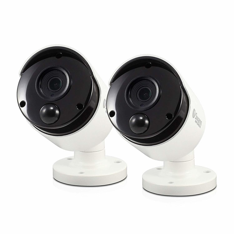 Swann Super HD 5MP Thermal Sensing White Analogue Bullet Camera with 30m Night Vision - 2 Pack