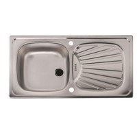 Astracast SX0843SXL Spacesaver Single Bowl Reversible Drainer Linen Stainless Steel Sink