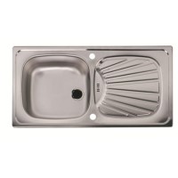 Astracast SX0843SX Spacesaver Single Bowl Reversible Drainer Satin Polish Stainless Steel Sink
