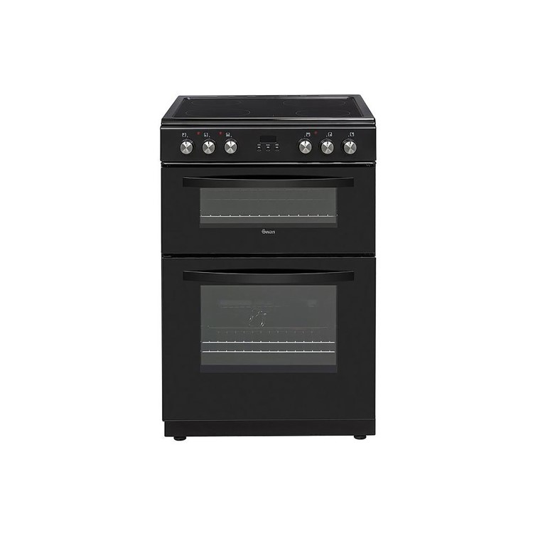 Swan SX15880B 60cm Double Oven Electric Cooker With Ceramic Hob - Black