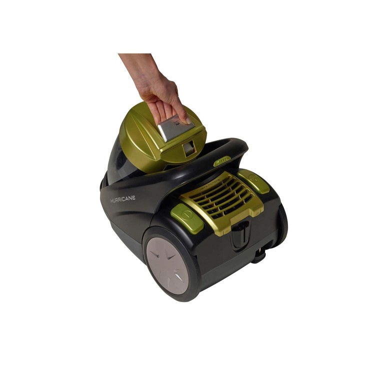 Hoover SX70_HU11001 Hurricane 850W Bagless Cylinder Vacuum Cleaner Silver Black and Green