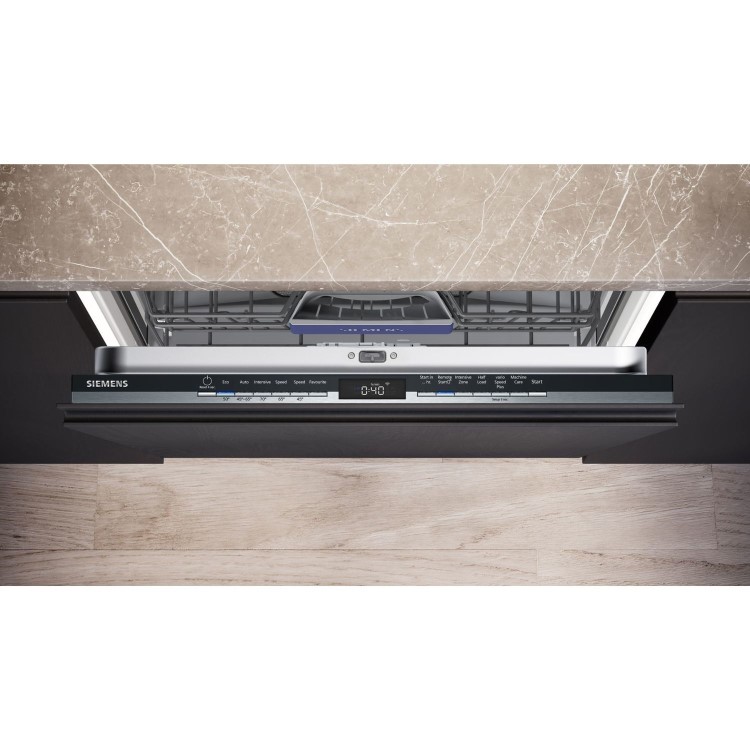 Siemens iQ300 Integrated Dishwasher - Smart Wi-Fi, D-Rated, Black control panel