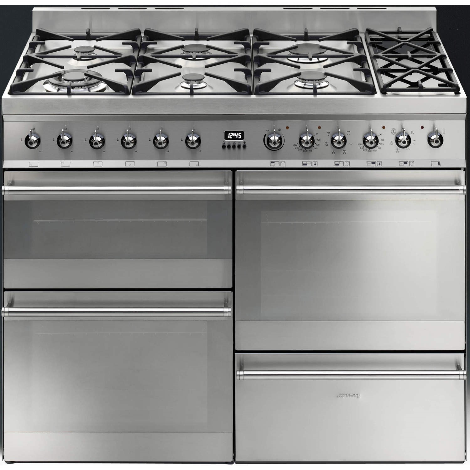 Smeg SY41108 Symphony 110cm Dual Fuel Range Cooker Stainless Steel