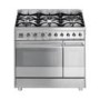 Smeg SY92PX8 Symphony Dual Fuel Dual Cavity 90cm Stainless Steel Self Cleaning Range Cooker