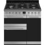 Smeg Symphony 90cm Dual Fuel Range Cooker - Stainless Steel