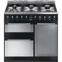 Smeg Symphony 90cm Dual Fuel Range Cooker - Black