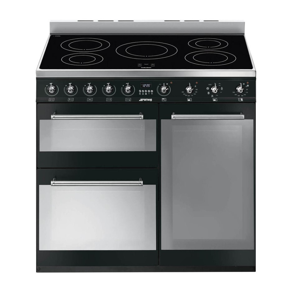 Smeg SY93IBL Symphony Triple Cavity 90cm Electric Range Cooker With