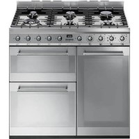 Smeg Symphony 90cm Dual Fuel Range Cooker - Stainless Steel Smeg Symphony 90cm Dual Fuel Range Cooker - Stainless Steel