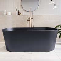 Matt Black Freestanding Double Ended Bath 1590 x 740mm - Sydney Matt Black Freestanding Double Ended Bath 1590 x 740mm - Sydney
