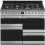 Refurbished Smeg Symphony SYD4110-1 110cm Dual Fuel Range Cooker Stainless Steel