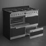 Refurbished Smeg Symphony SYD4110-1 110cm Dual Fuel Range Cooker Stainless Steel