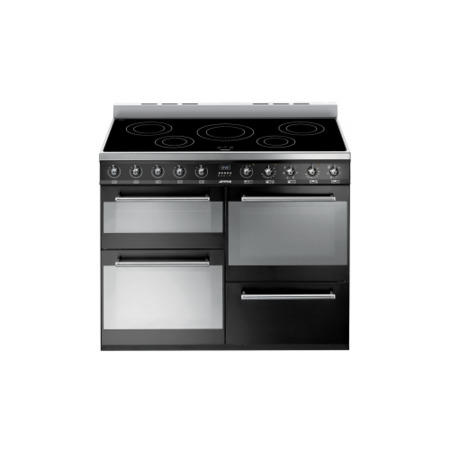 Smeg SYD4110IBL Symphony Four Cavity 110cm Electric Range Cooker With Induction Hob Black