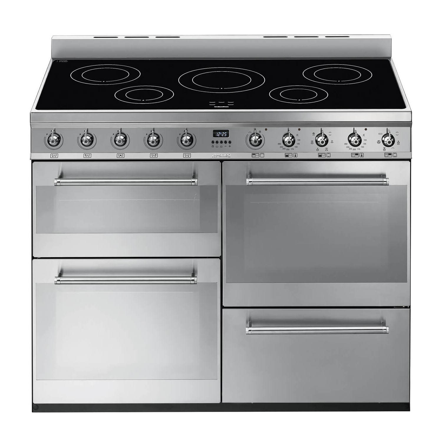 Smeg SYD4110I Symphony Range Cooker with Induction Hob, Stainless Steel