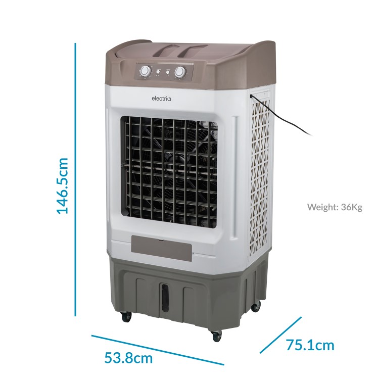 GRADE A1 - electriQ Storm80E 80L Evaporative Air Cooler for areas up to 90 sqm
