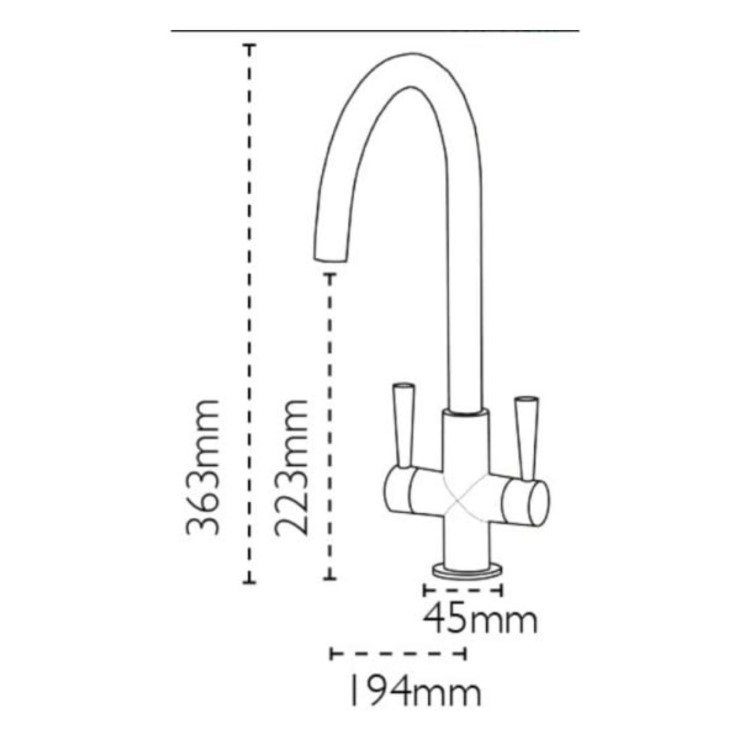 Henley Swan Neck Kitchen Mixer Tap - Chrome