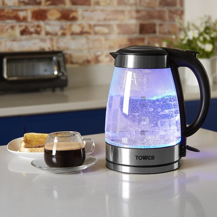 Tower T10018 Illuminating Glass 1.7L Kettle