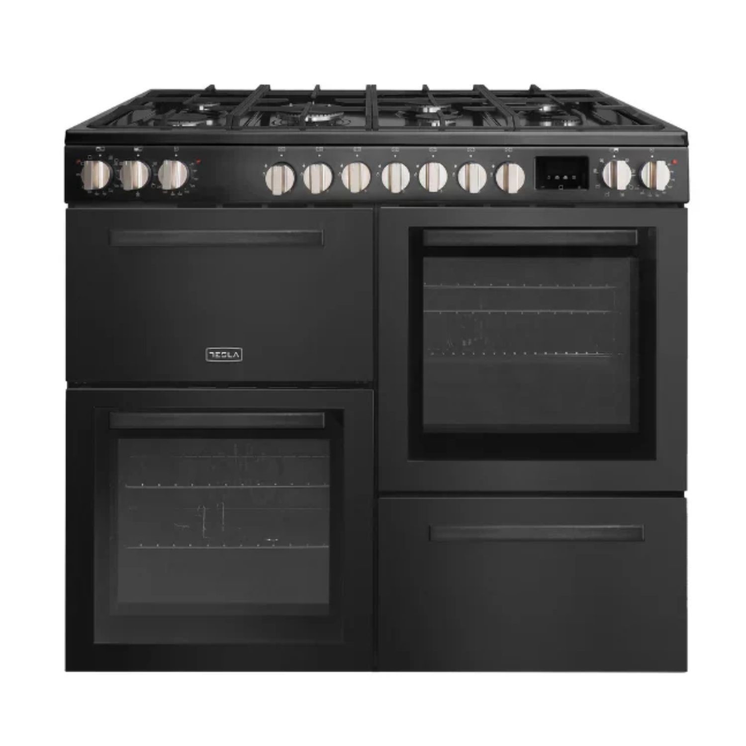 Tesla 100cm Dual Fuel Range Cooker - Black