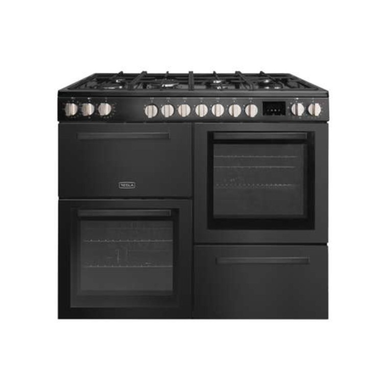 Tesla 100cm Dual Fuel Range Cooker - Black