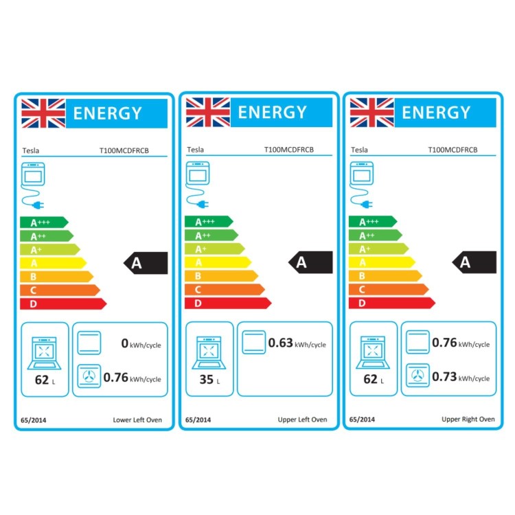 Tesla 100cm Dual Fuel Range Cooker - Black
