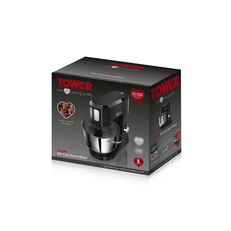 Tower T12010 1200w Die Cast Stand Mixer