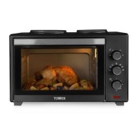 Tower T14013 28L Mini Oven with Dual Hotplates - Black