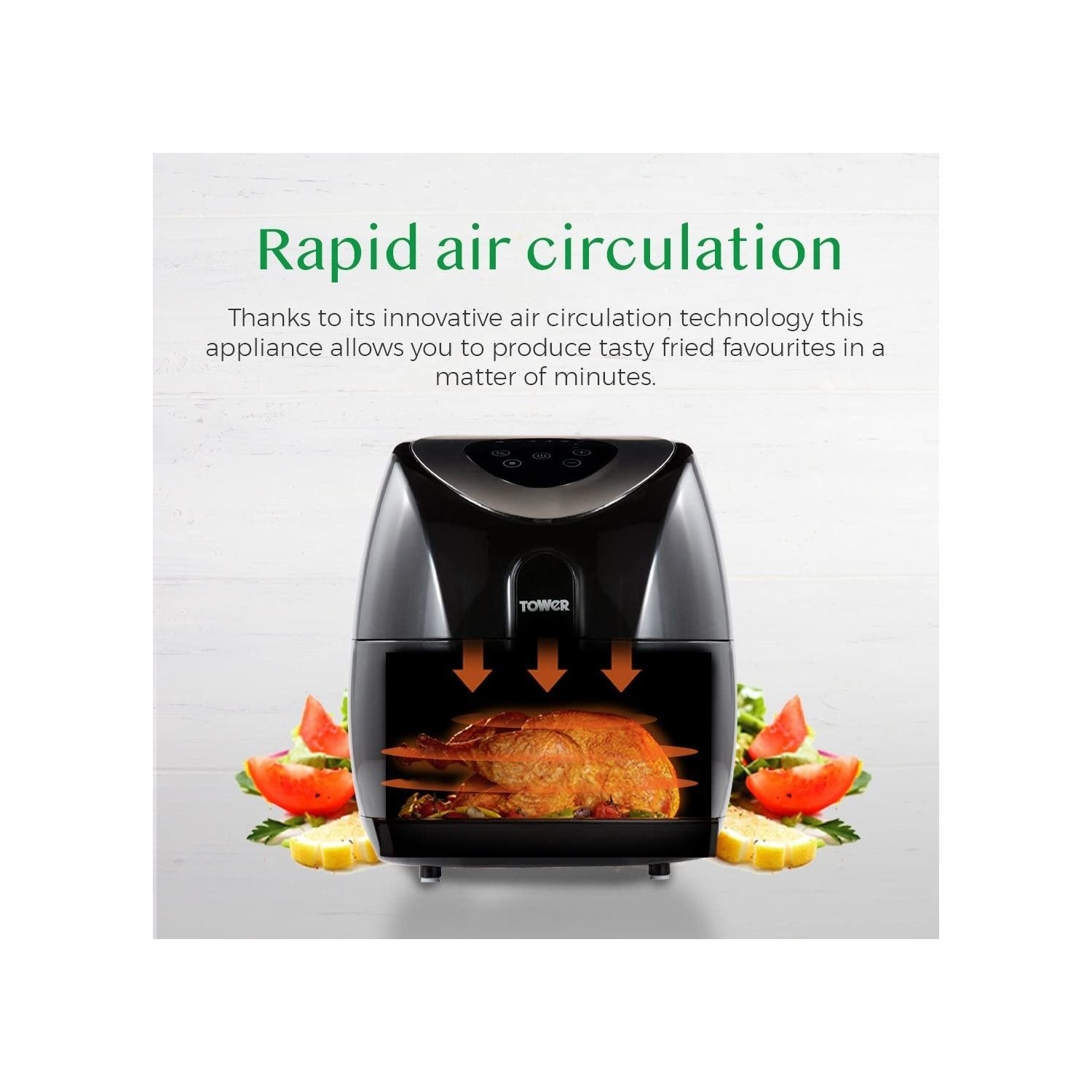 Tower T17024 4.3L Digital Air Fryer Black Appliances Direct