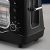 Tower T20011 2 Slice Long Slot Toaster - Black &amp; Glass