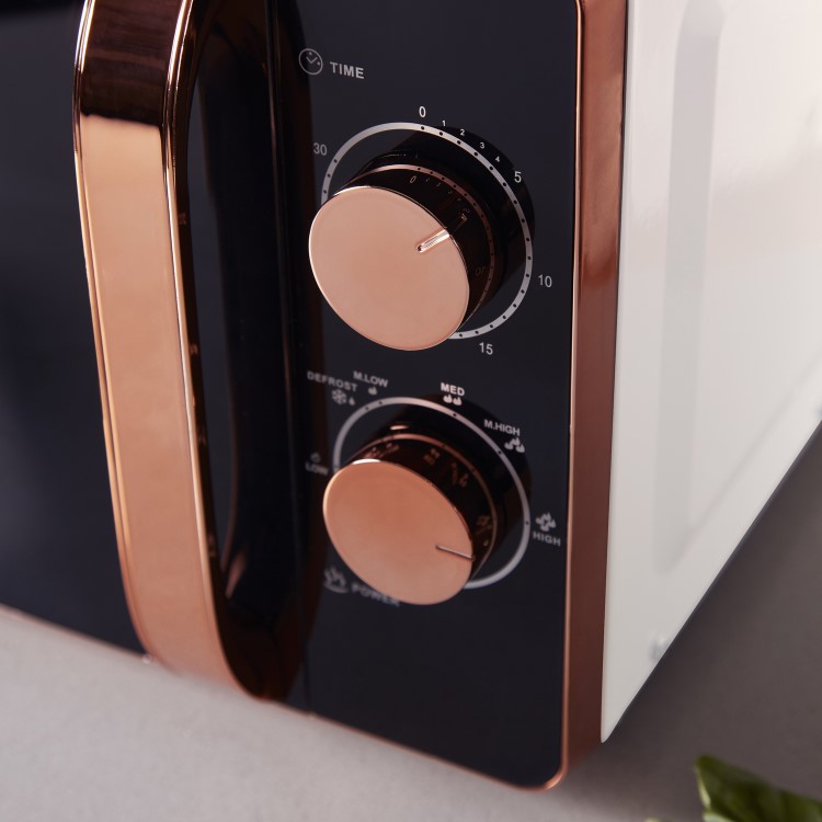 Tower T24020W 20L 800W Freestanding Microwave - Rose Gold And White
