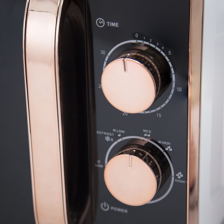 Tower T24020W 20L 800W Freestanding Microwave - Rose Gold And White