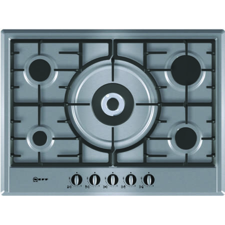 GRADE A1 - Neff T25S56N0GB Series 1 Five Burner 70cm Gas Hob - Stainless Steel