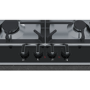 Neff T26DA49N0 N70 59cm Four Zone Gas Hob Stainless Steel With Cast Iron Pan Stands