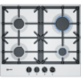 Neff T26DS49W0 N70 59cm Four Zone Gas Hob White With Cast Iron Pan Stands