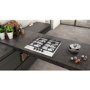 Neff T26DS49W0 N70 59cm Four Zone Gas Hob White With Cast Iron Pan Stands