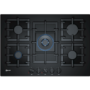 Neff T27CA59S0 75cm Five Zone Gas-on-glass Hob Black With Cast Iron Pan Stands