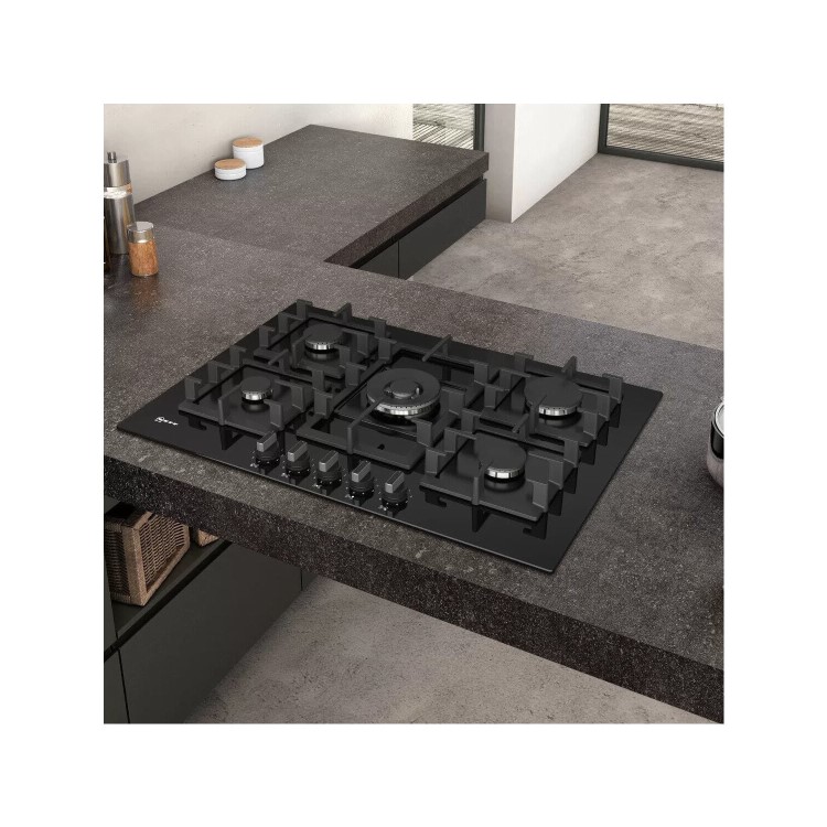 Neff N70 75cm Gas on Glass 5 Burner Gas Hob - Black