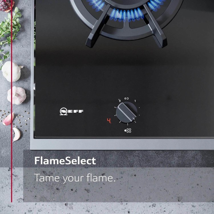 Neff N70 75cm Gas on Glass 5 Burner Gas Hob - Black