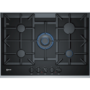 Neff T27TA69N0 75cm Five Zone Gas-on-glass Hob Black With Cast Iron Pan Stands