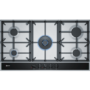 GRADE A1 - Neff T29DA69N0 N70 90cm Five Burner Gas Hob Stainless Steel With Cast Iron Pan Stands