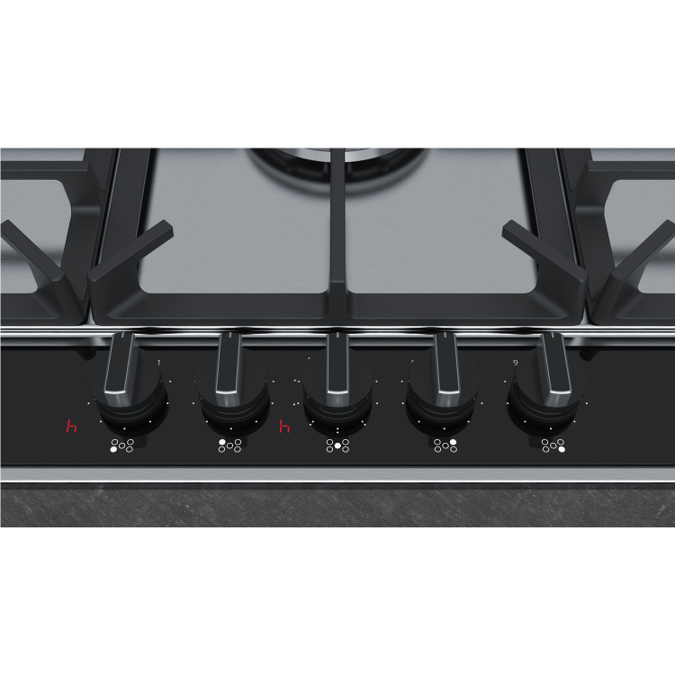 GRADE A3 - Neff T29DA69N0 N70 90cm Five Burner Gas Hob Stainless Steel With Cast Iron Pan Stands