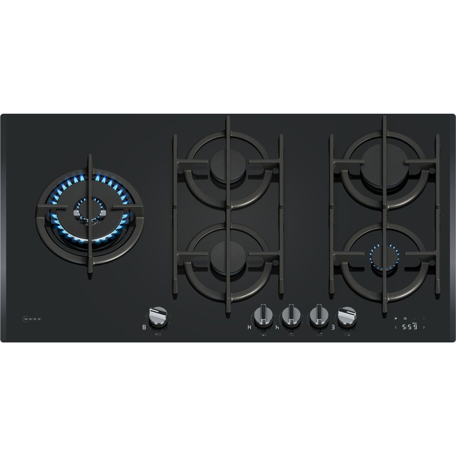 Neff N90 90cm 5 Burner Gas Hob - Black
