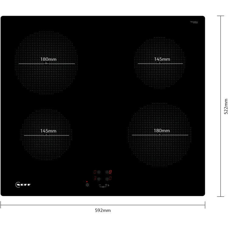 Refurbished Neff N30 T36CA50X1U 60cm 4 Zone Induction Hob Black