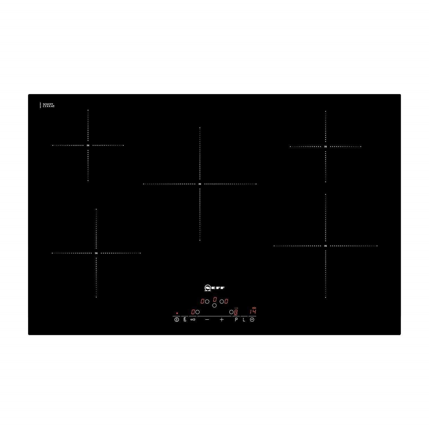 Neff T45D82X2 79cm Wide Touch Control Five Zone Induction Hob Black