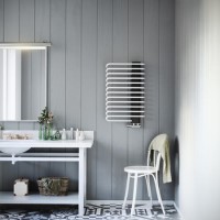 Heban and Soft White Vertical Bathroom Towel Radiator 780 x 500mm